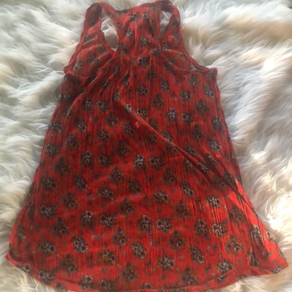Free People Floral Racerback Tank Top size Small - Picture 7 of 8